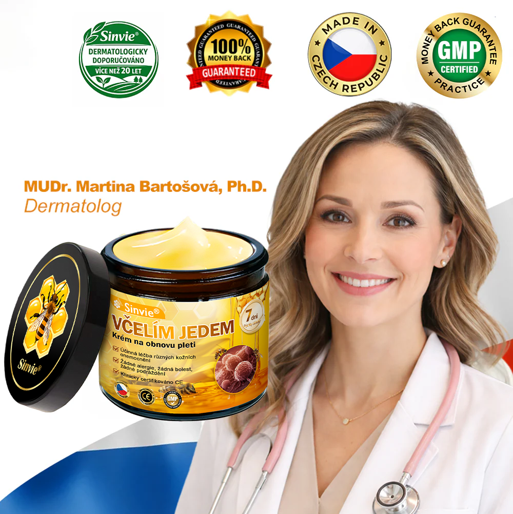 🧑‍⚕️Doporučení dermatologa 🐝 Sinvie® Včelím Jedem Krém na Opravu Pokožky 🔥 Český vývoj, výroba a dodávka v České republice