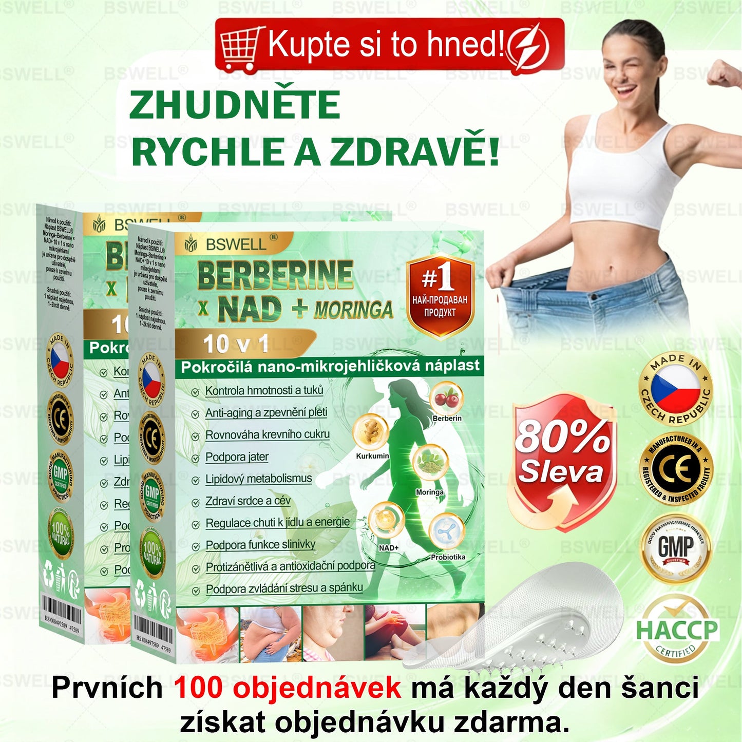 🧑‍⚕️🌿BSWELL® Nano mikrovpichová zeštíhlující náplast(Stačí použít pouze jednou denně – viditelné změny již za 28 dní) ✅Bezbolestná, dlouhotrvající, zaměřená na řešení cukrovky, obezity a kardiovaskulárních onemocnění
